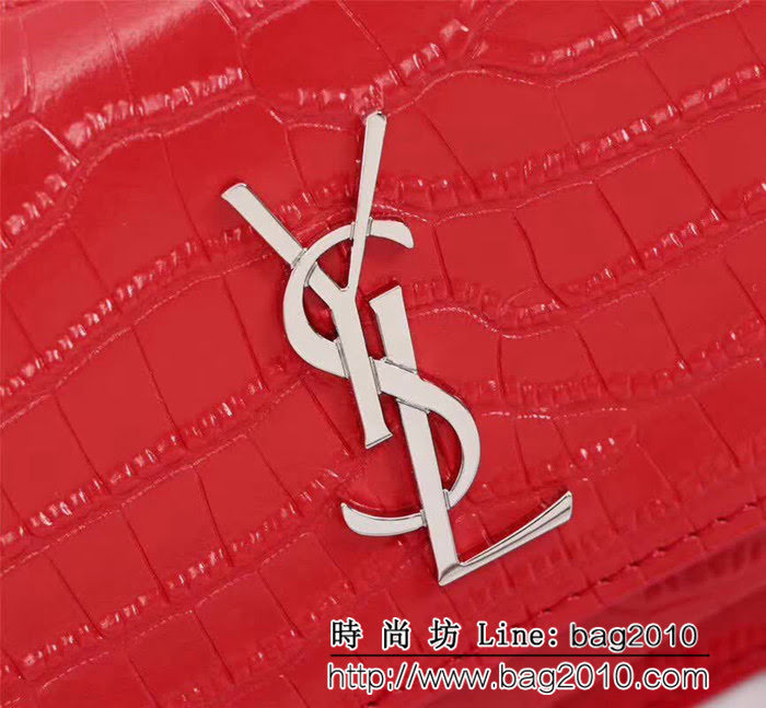 YSL聖羅蘭 專櫃最新 鄭秀文同款 鱷魚紋日落包 EY442906 YAS1056